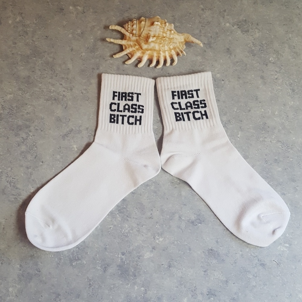 First Class Bitch Ankle Socks - Picture 2 of 6